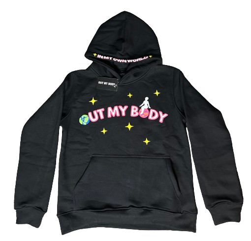 Oversized Puff Print Space Hoodie