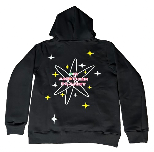 Oversized Puff Print Space Hoodie